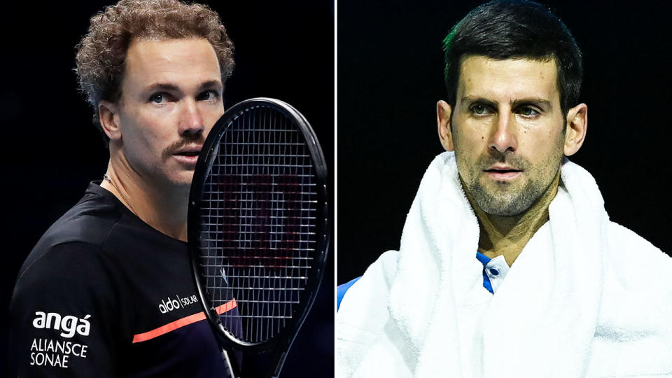 Bruno Soares and Novak Djokovic, pictured here at the ATP Finals.