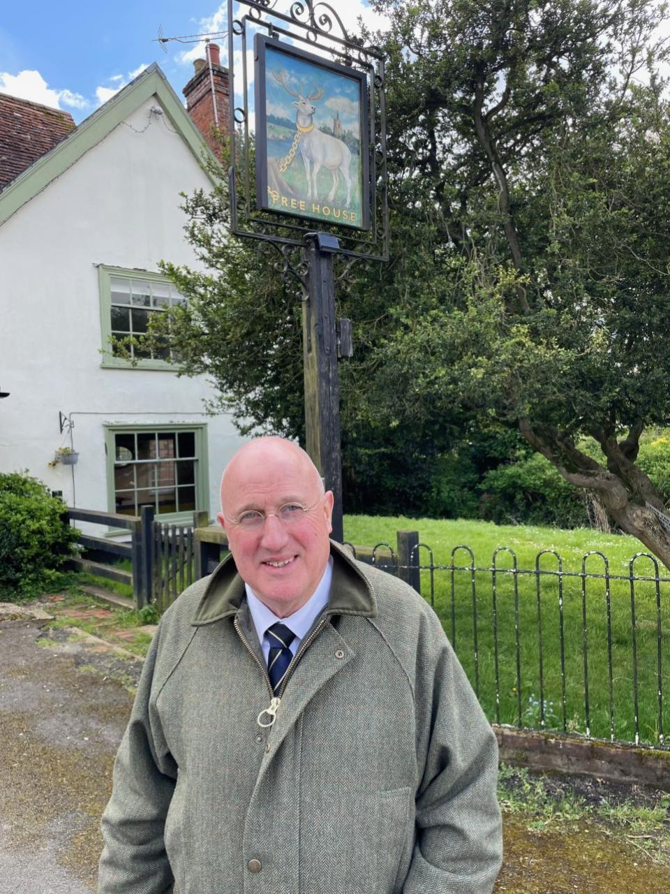 East Anglian Daily Times: Howard Watts outside The White Hart