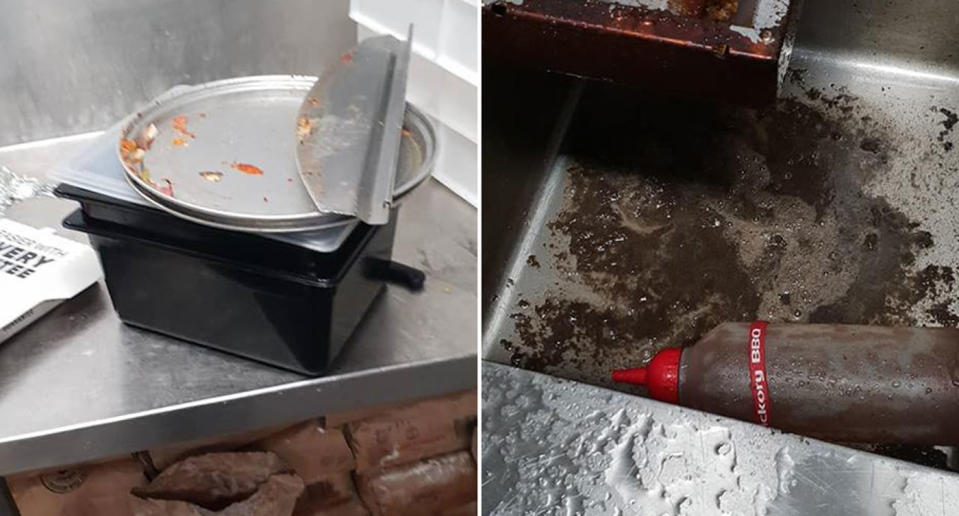 A Domino’s store in Lismore has been forced to close its doors temporarily after a disgruntled former employee posted photos of filthy conditions inside the restaurant's kitchen. Source: Facebook/ Lismore