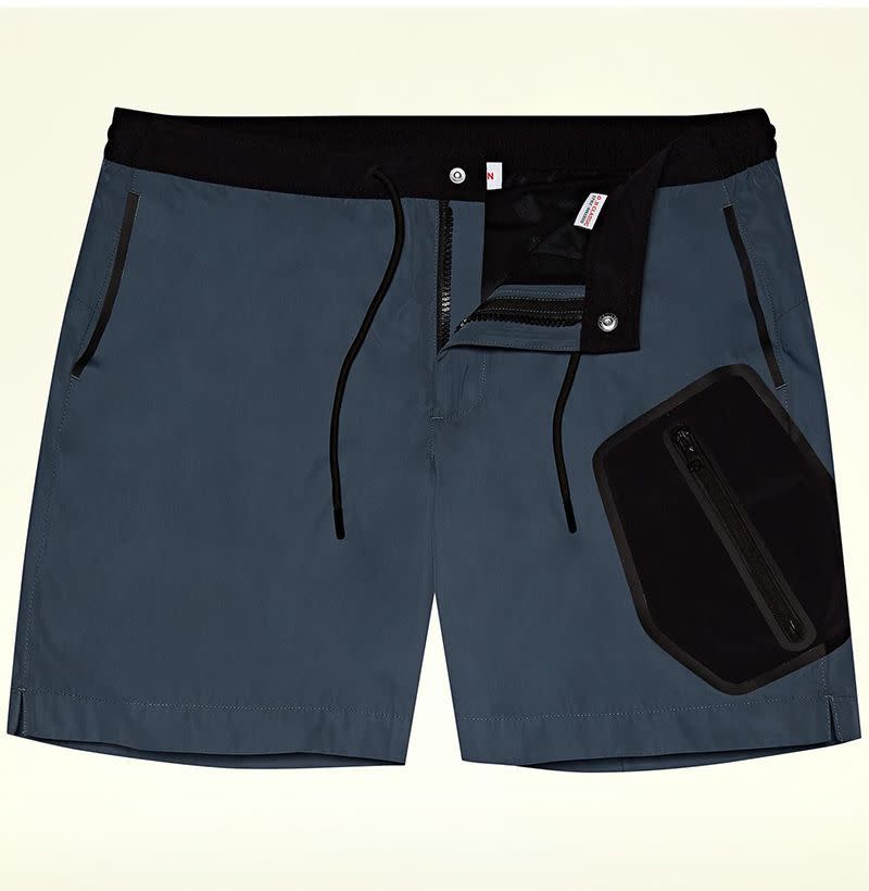 Shark Grey Mid-Length Drawstring Swim Shorts