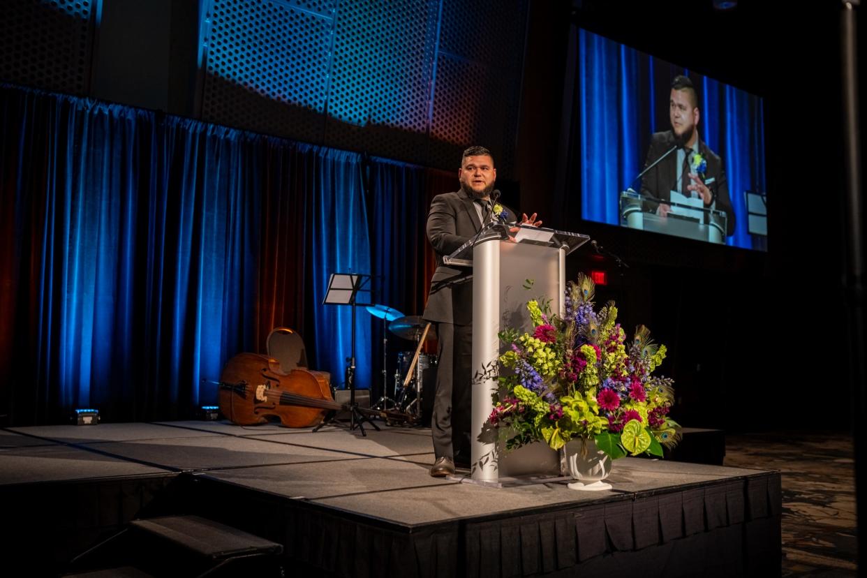 Conrad Venti is recognized by the Salem Area Chamber of Commerce as an Outstanding Young Professional at the 73rd First Citizen Awards Banquet.