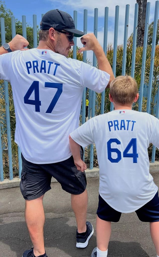 Chris Pratt Shares Rare Photos With Son Jack From Dodgers Visit