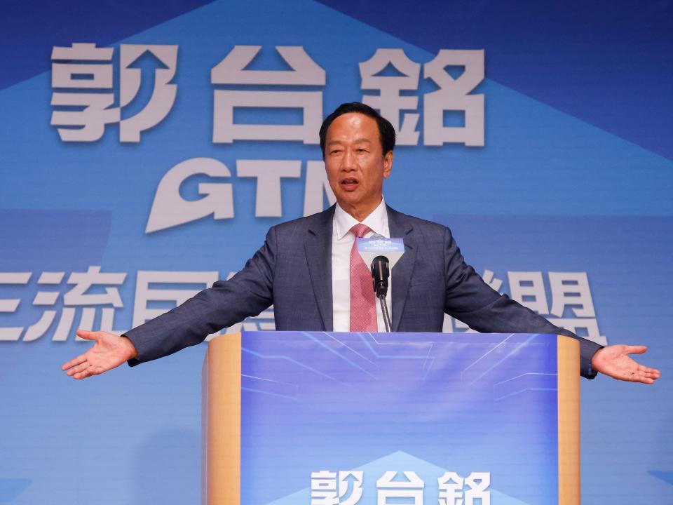 Terry Gou, Foxconn founder announces bid for Taiwan presidency during a press event in Taipei, Taiwan August 28, 2023.
