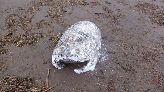 After storms lashed Scotland over the holidays, decades-old lard from a World War II shipwreck washed up at St. Cyrus, a beach about 100 miles (160 km) north of Edinburgh.