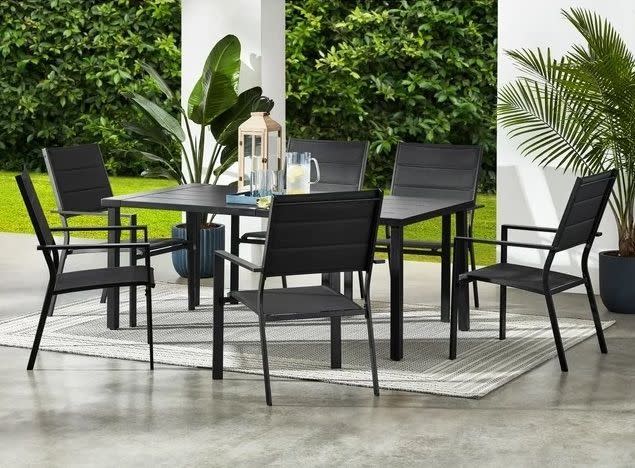 <p><a href="https://go.redirectingat.com?id=74968X1596630&url=https%3A%2F%2Fwww.walmart.com%2Fip%2FMainstays-Dashwood-7-Piece-Outdoor-Patio-Dining-Set-Black%2F1344697617&sref=https%3A%2F%2Fwww.housebeautiful.com%2Fshopping%2Ffurniture%2Fa27043357%2Fbest-outdoor-furniture%2F" rel="nofollow noopener" target="_blank" data-ylk="slk:Shop Now;elm:context_link;itc:0;sec:content-canvas" class="link ">Shop Now</a></p><p>Dashwood 7-Piece Patio Dining Set</p><p>walmart.com</p><p>$398.00</p>