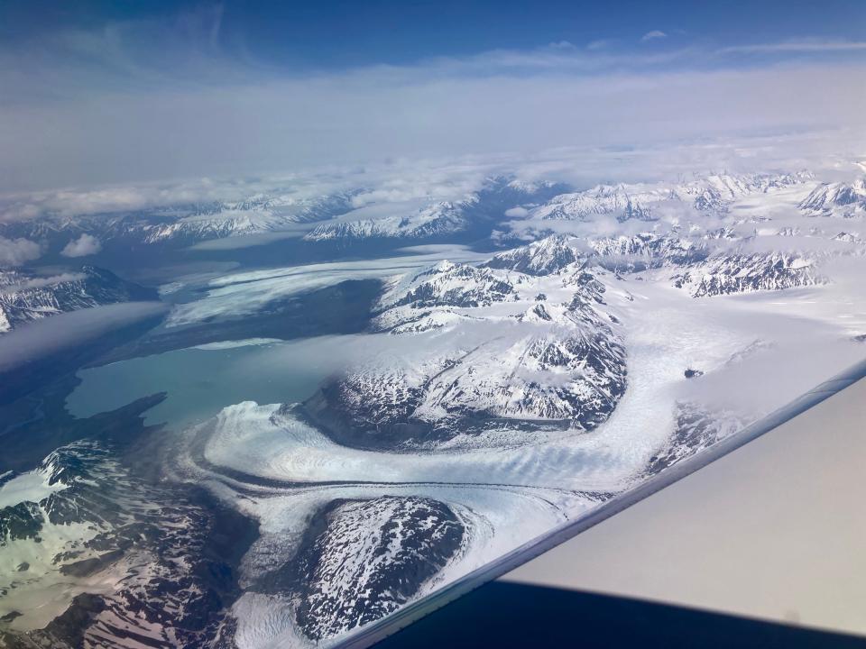 Snow-capped mountains of the Alaska Range.