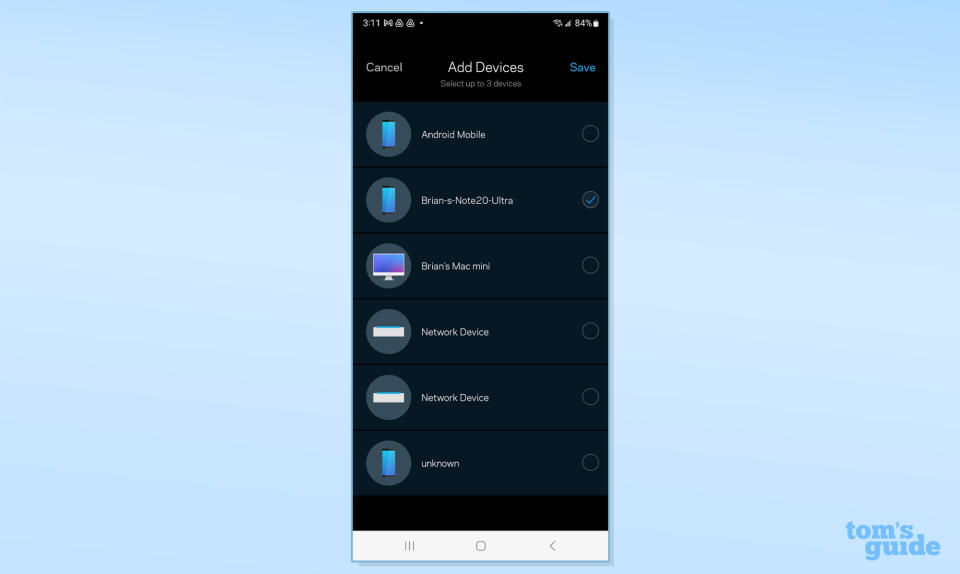 Linksys Velop Pro 7 app screen shot