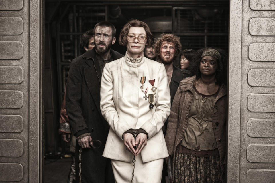 Chris Evans, Tilda Swinton, and Octavia Spencer in "Snowpiercer"