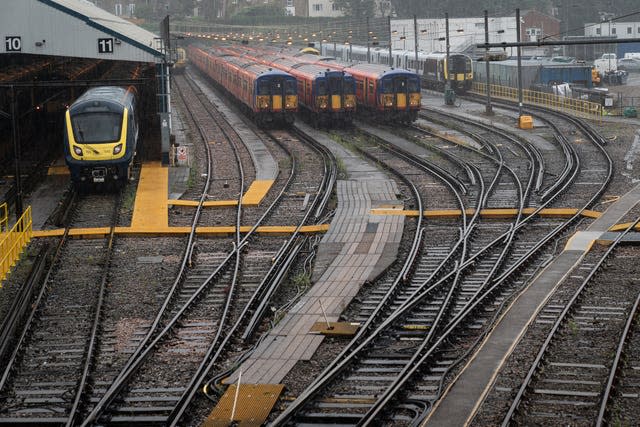 Trains stood still on a tracks