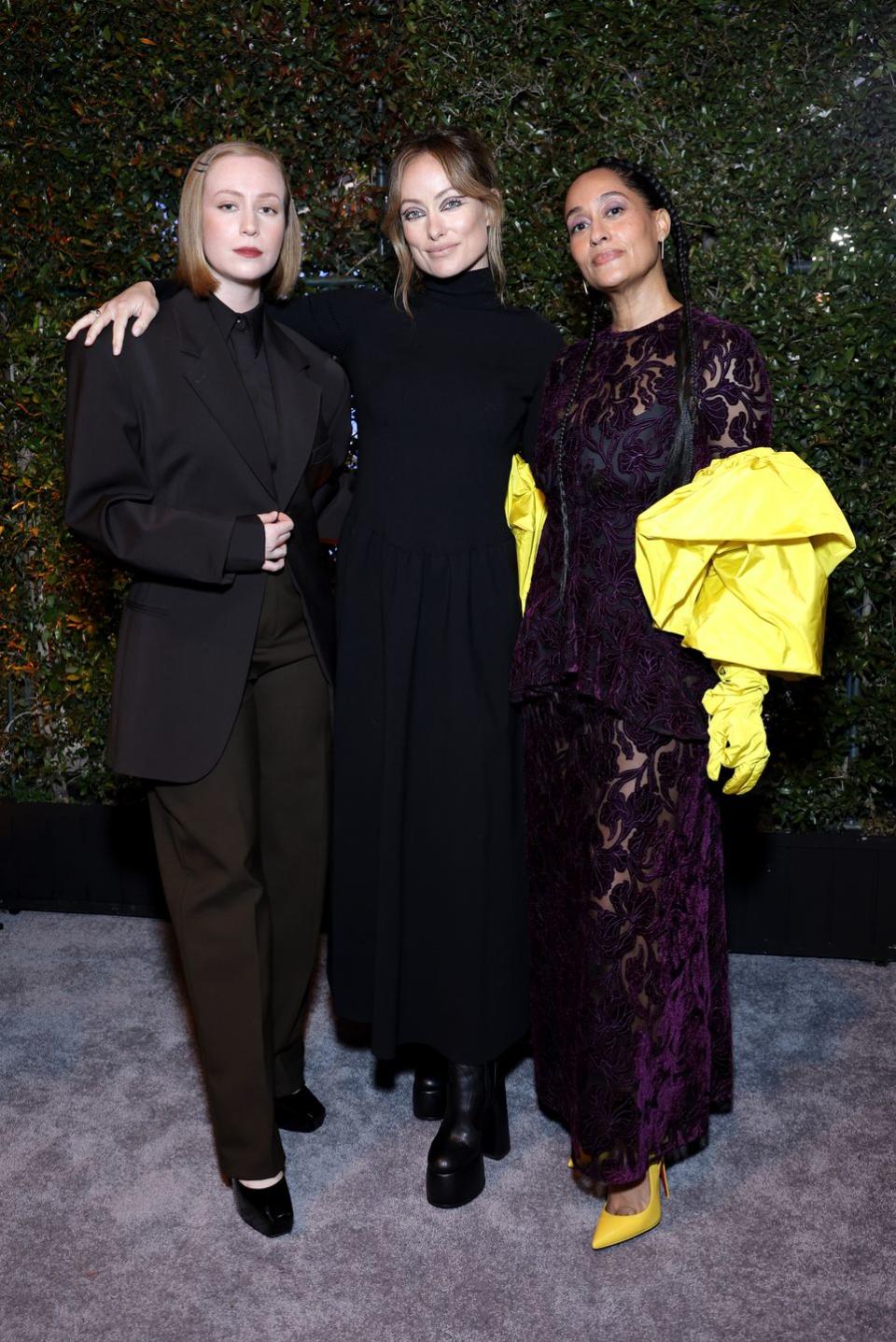los angeles, california march 21 hannah einbinder, olivia wilde and tracee ellis ross attend the fashion trust us awards 2023 at goya studios on march 21, 2023 in los angeles, california photo by stefanie keenangetty images for fashion trust us