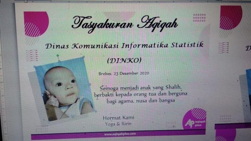 An Indonesian man decided to name his newborn son after the department he works in. — Photo via Facebook/ Kabar Kudus