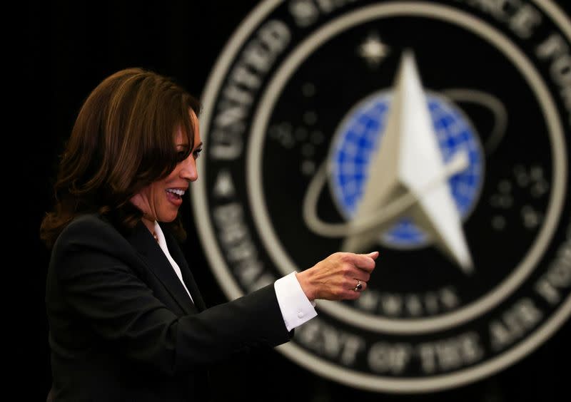 FILE PHOTO: U.S. Vice President Kamala Harris visits Vandenberg Space Force Base in Lompoc