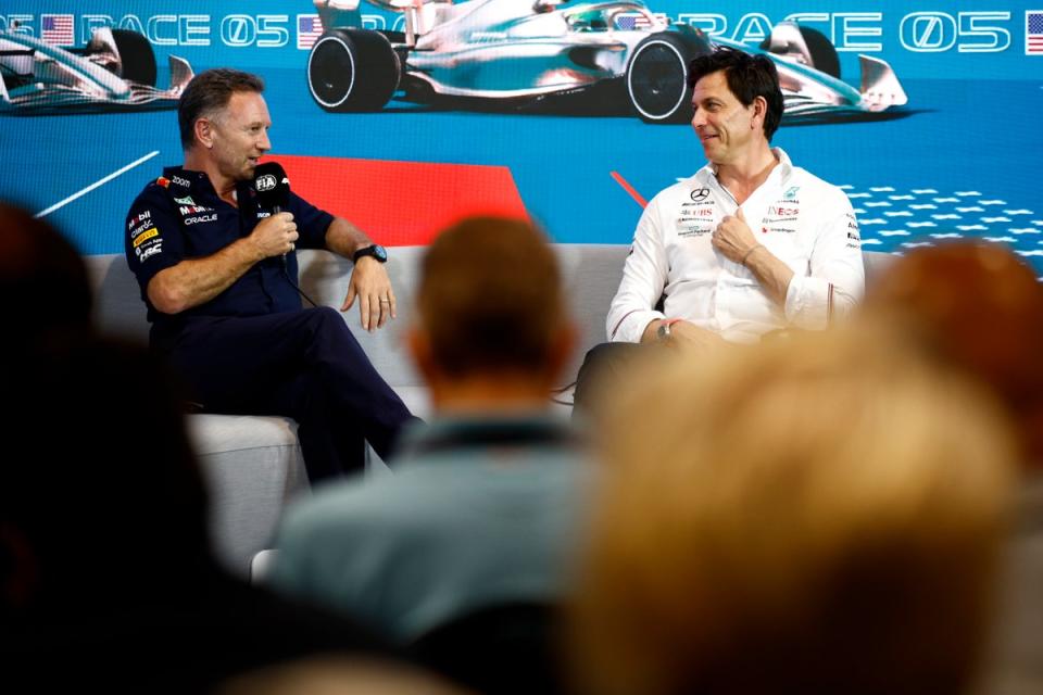 Christian Horner’s Red Bull are streets ahead of Toto Wolff’s Mercedes this season (Getty Images)