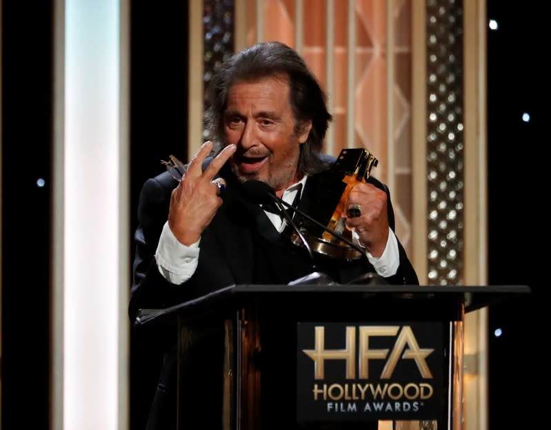 FILE PHOTO: Al Pacino accepts the Hollywood Supporting Actor Award for 'The Irishman.'