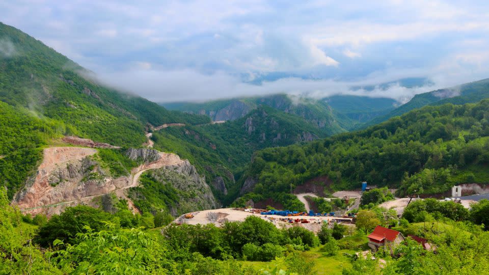 A dam near the village of Ulog is currently under construction. It is due to commence commercial operations next year. - Nell Lewis/CNN