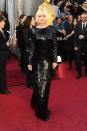 <b>Oscars 2012: Red carpet photos</b><br><br><b>Blonde bombshell...</b> Anna Faris in black dress