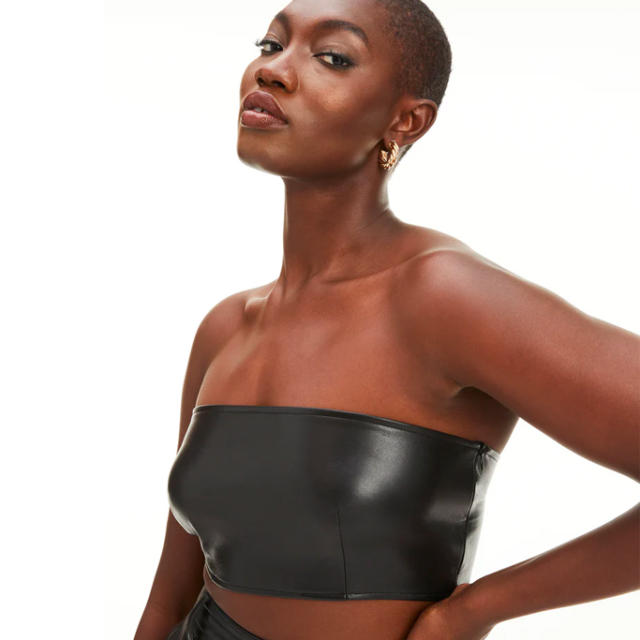 BANDEAU Crop Top in Stretch Leather