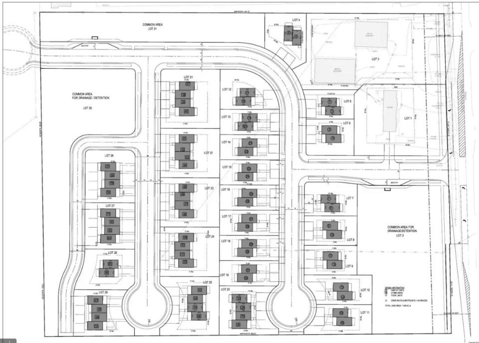 A rough outline of the county's planned housing project near Clear Creek Elementary School.