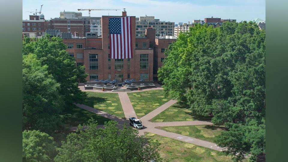 Police and officials have cleared an encampment at George Washington University.