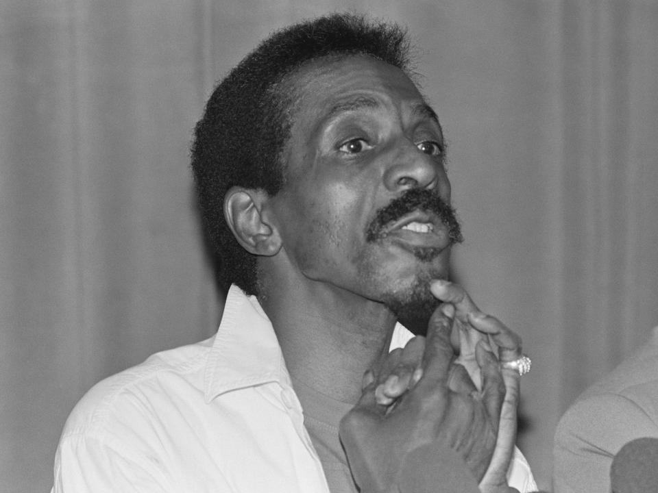 Sixties rock and soul band leader Ike Turner announces his intention to enter a drug rehabilitation center at a press conference.