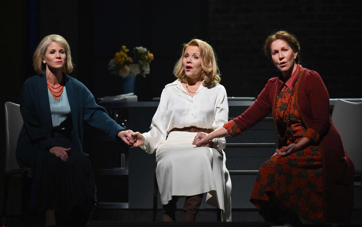 Actors Kelli O'Hara, Renee Lynn Fleming and Joyce DiDonato perform during a rehearsal for The Hours at the Metropolitan Opera in New York City on November 18, 2022 - AFP/Angela Weiss