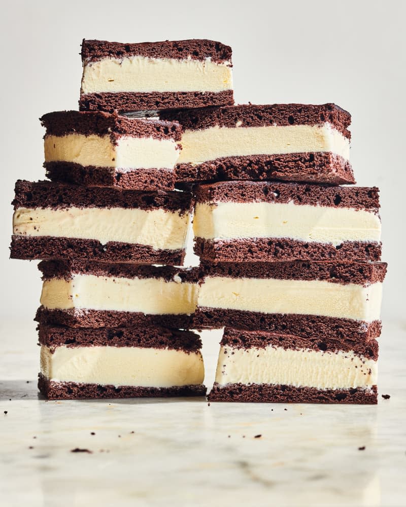 ice cream sandwiches piled