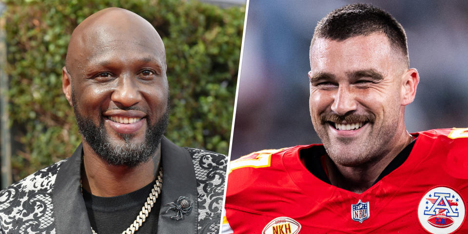 Lamar Odom recently gave Travis Kelce some advice about prioritizing his relationship with Taylor Swift. (Rodin Eckenroth / Dustin Satloff / FilmMagic / Getty Images)