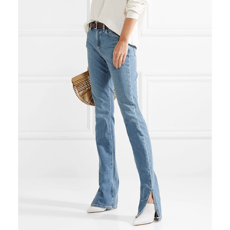 <p>Refresh your flares via this figure-flattering pair with split cuffs.</p> <p><a rel="nofollow noopener" href="https://click.linksynergy.com/deeplink?id=30KlfRmrMDo&mid=24449&murl=https%3A%2F%2Fwww.net-a-porter.com%2Fus%2Fen%2Fproduct%2F1003984%2Fsimon_miller%2Fw009-lowry-mid-rise-skinny-jeans" target="_blank" data-ylk="slk:Simon Miller W009 Lowry Mid-Rise Skinny Jeans, $350;elm:context_link;itc:0;sec:content-canvas" class="link ">Simon Miller W009 Lowry Mid-Rise Skinny Jeans, $350</a></p>