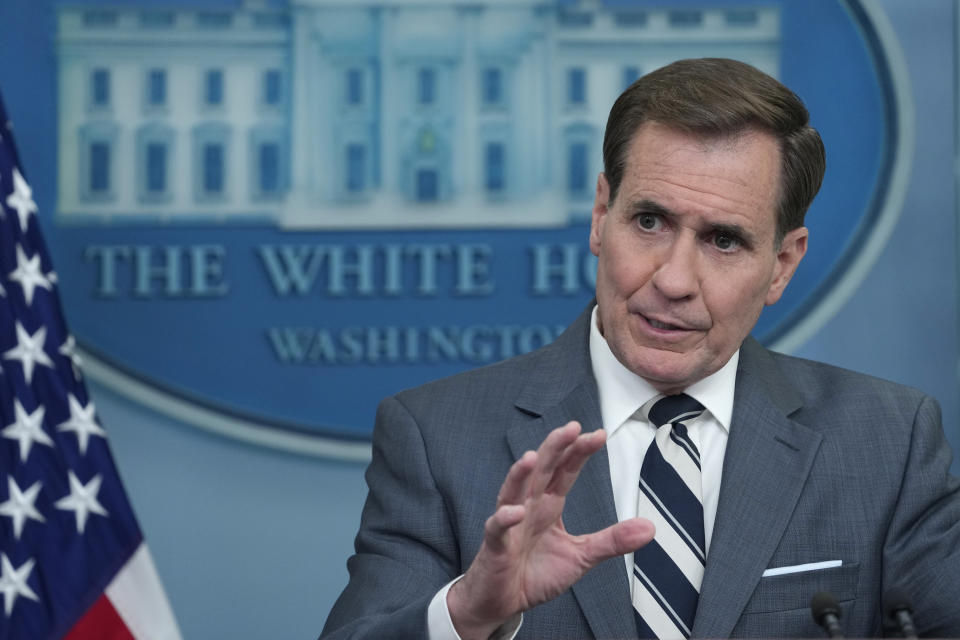 National Security Council spokesman John Kirby speaks during the daily briefing at the White House in Washington, Wednesday, May 31, 2023. (AP Photo/Susan Walsh)