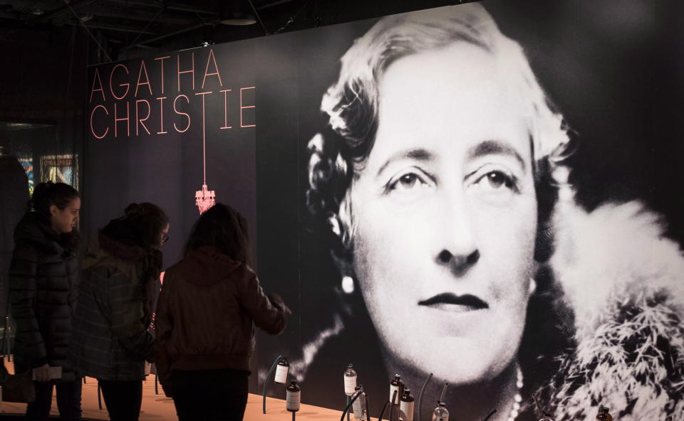 The entrance to the Agatha Christie exhibit at the Pointe a Calliere Museum is shown on Tuesday, December 22, 2015 in Montreal. THE CANADIAN PRESS/Paul Chiasson
