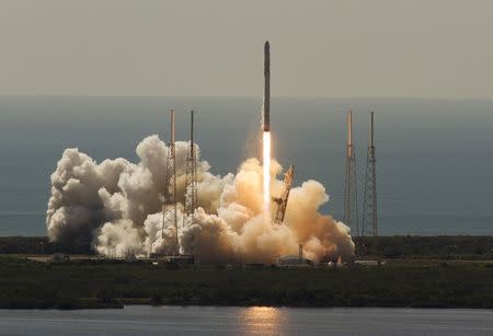 An unmanned SpaceX Falcon 9 rocket launches from Cape Canaveral, Florida, June 28, 2015. REUTERS/Mike Brown