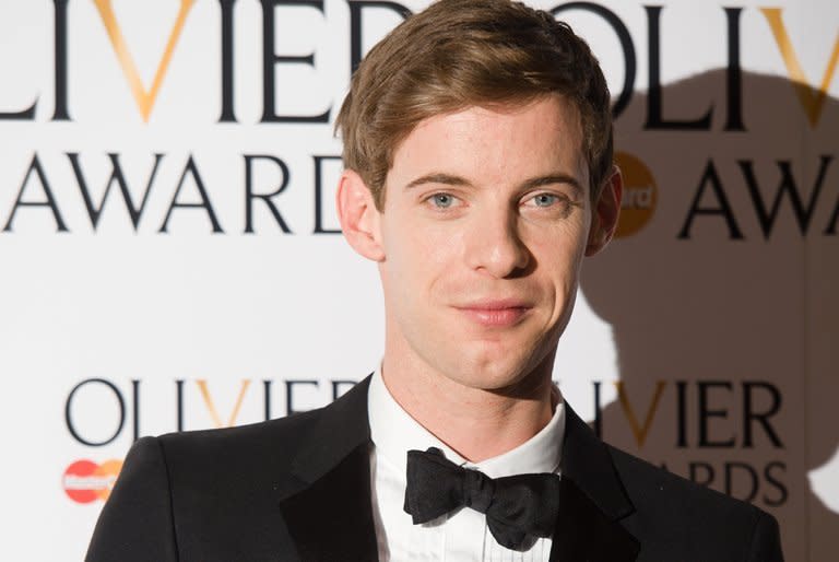 Luke Treadaway poses with his award for best actor during the Lawrence Olivier Awards for theatre at the Royal Opera House in London on April 28, 2013. The stage adaptation of Mark Haddon's novel "The Curious Incident of the Dog in the Night-Time" on Sunday claimed seven prizes, including best actor