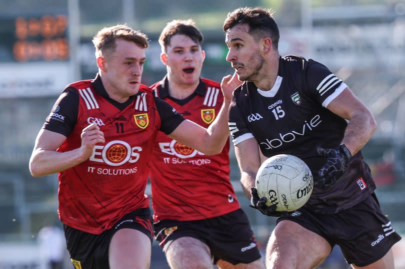 Sligo's Niall Murphy in action against Down's Liam Kerr during March's Division Three clash in Newry