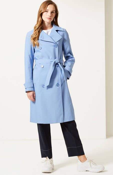 Marks & Spencer's pastel blue trench coat is JUST like Kate Middleton's ...