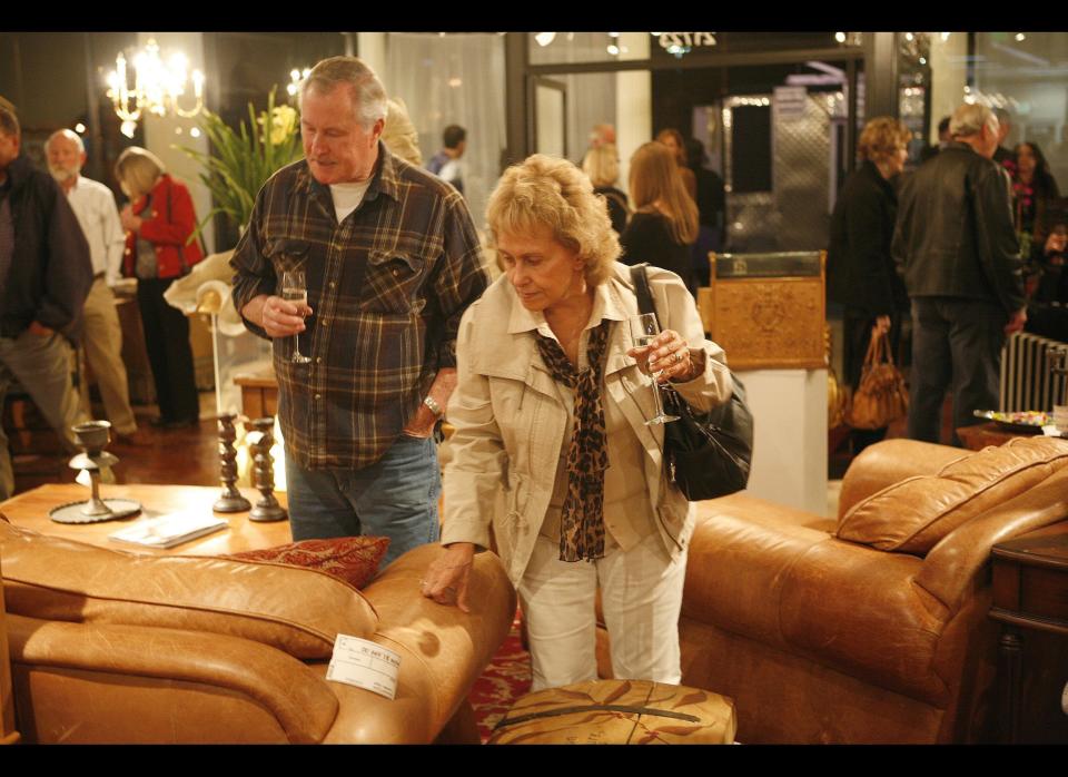 At Rebound's grand opening celebration, customers were invited to toast champagne with Jeanne and Faye, while considering the endless possibilities inside the shop.