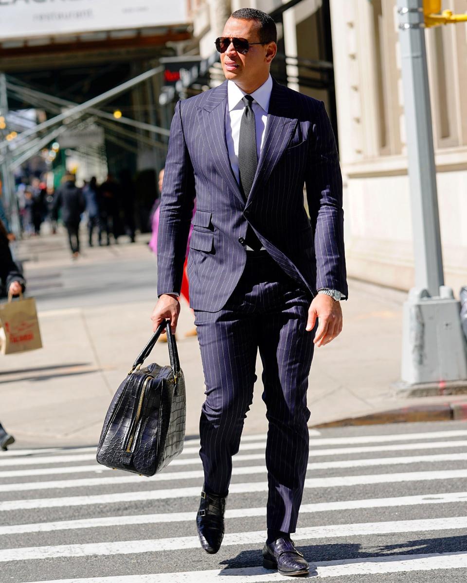 Alex Rodriguez still knows how to wear pinstripes.