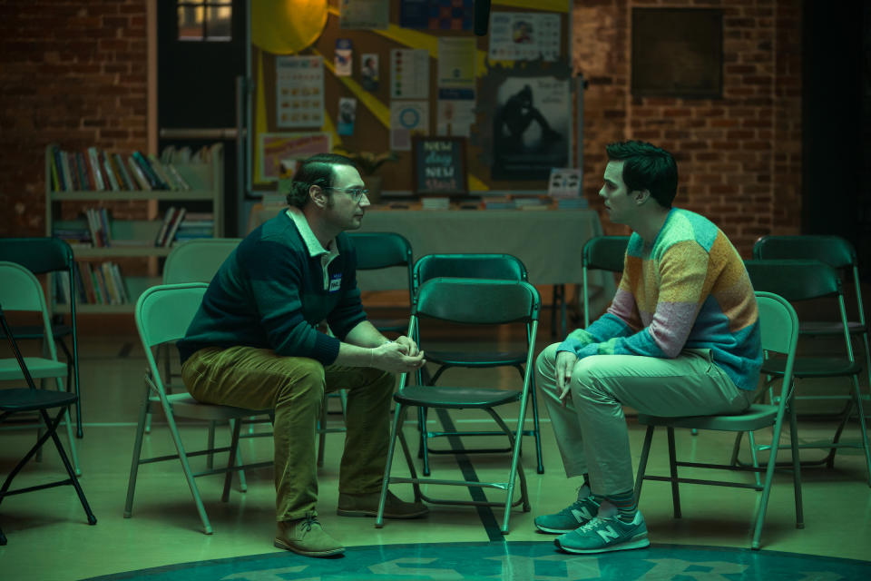 Mark (Brandon Scott Jones) and Renfield (Nicholas Hoult) in Renfield<span class="copyright">Michele K. Short—Universal Pictures</span>