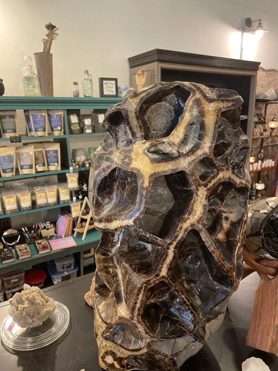 Of Wand and Earth owner Pascha Haninah said the honeycomb septarian nodule pictured here is from Madagascar.