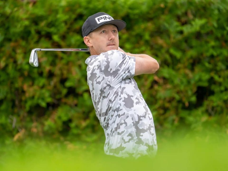 Mackenzie Hughes, seen above at the 2022 Canadian Open, is one of several contenders to become the first Canadian to win the national open since 1954. (Frank Gunn/The Canadian Press - image credit)