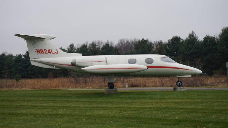 A Learjet 23 on display at the Air Zoo at Kalamazoo/Battle Creek International Airport in Portage, Michigan