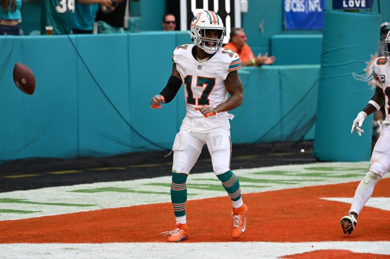 The Miami Dolphins plan to keep wide receiver Jaylen Waddle as a long-term asset. File Photo by Larry Marano/UPI