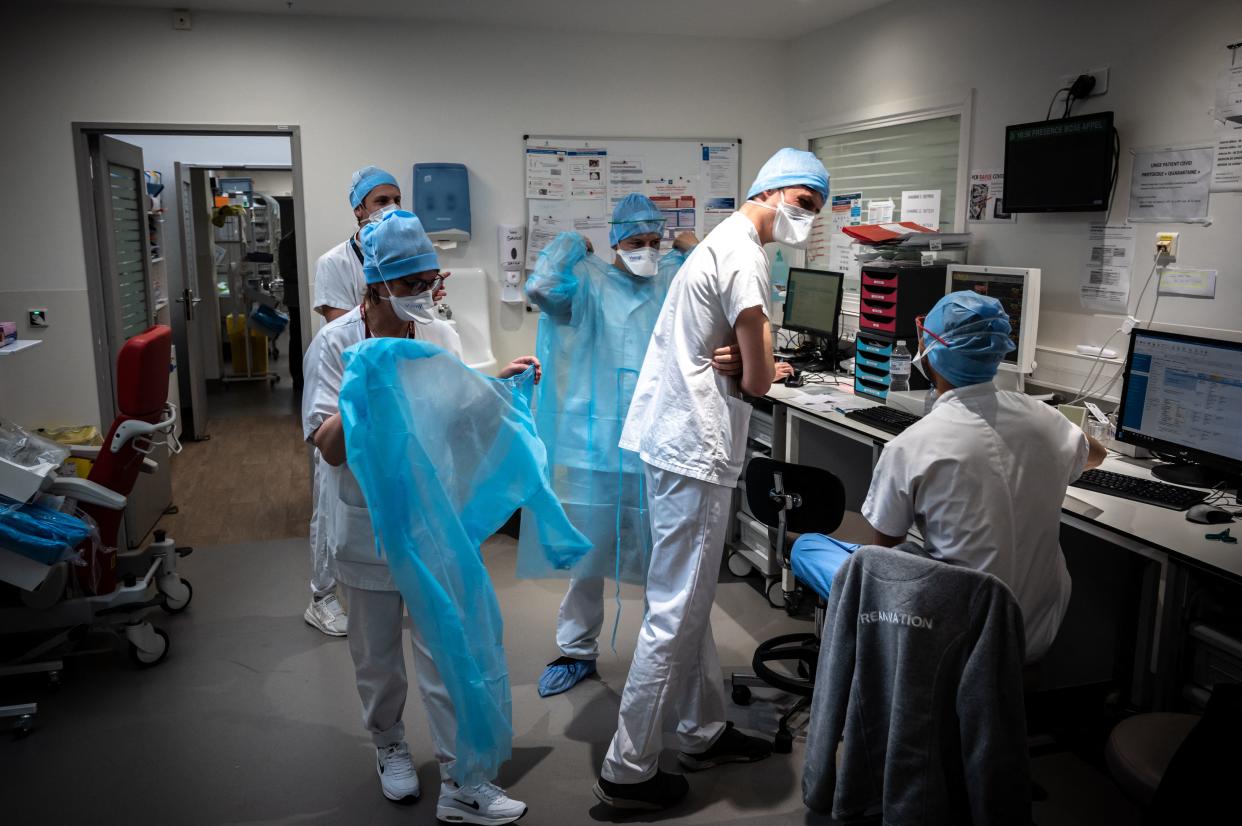 A COVID intensive care unit at a hospital near Lyon, France that has recently seen an influx of patients. (Reuters)