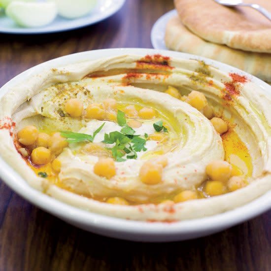 Israeli Hummus with Paprika and Whole Chickpeas