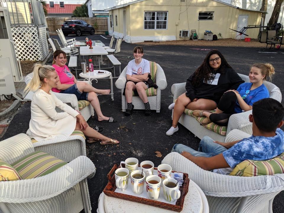 Teens pose for a photo during a peer-to-peer support group at Valerie's House in southwest Flroida. The organization is opening its first Panhandle chapter in Pensacola on April 20.