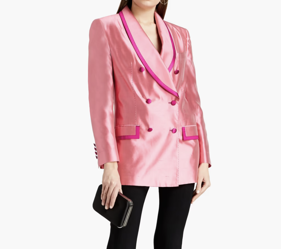 DOLCE & GABBANA Double-breasted silk-dupioni blazer (Photo: The Outnet)

