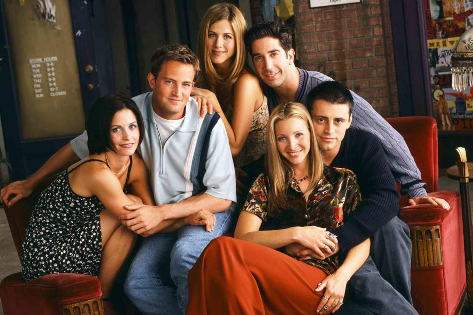 <p>Jon Ragel/NBCU Photo Bank/NBCUniversal via Getty</p> (clockwise l-r) Courteney Cox as Monica Geller, Matthew Perry as Chandler Bing, Jennifer Aniston as Rachel Green, David Schwimmer as Ross Geller, Matt LeBlanc as Joey Tribbiani, Lisa Kudrow as Phoebe Buffay