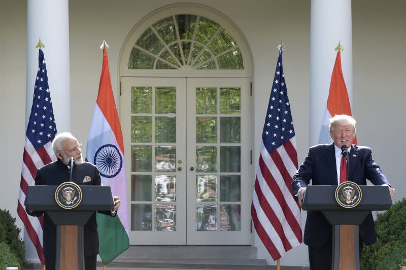 印度總理莫迪與美國總統川普。（美聯社）