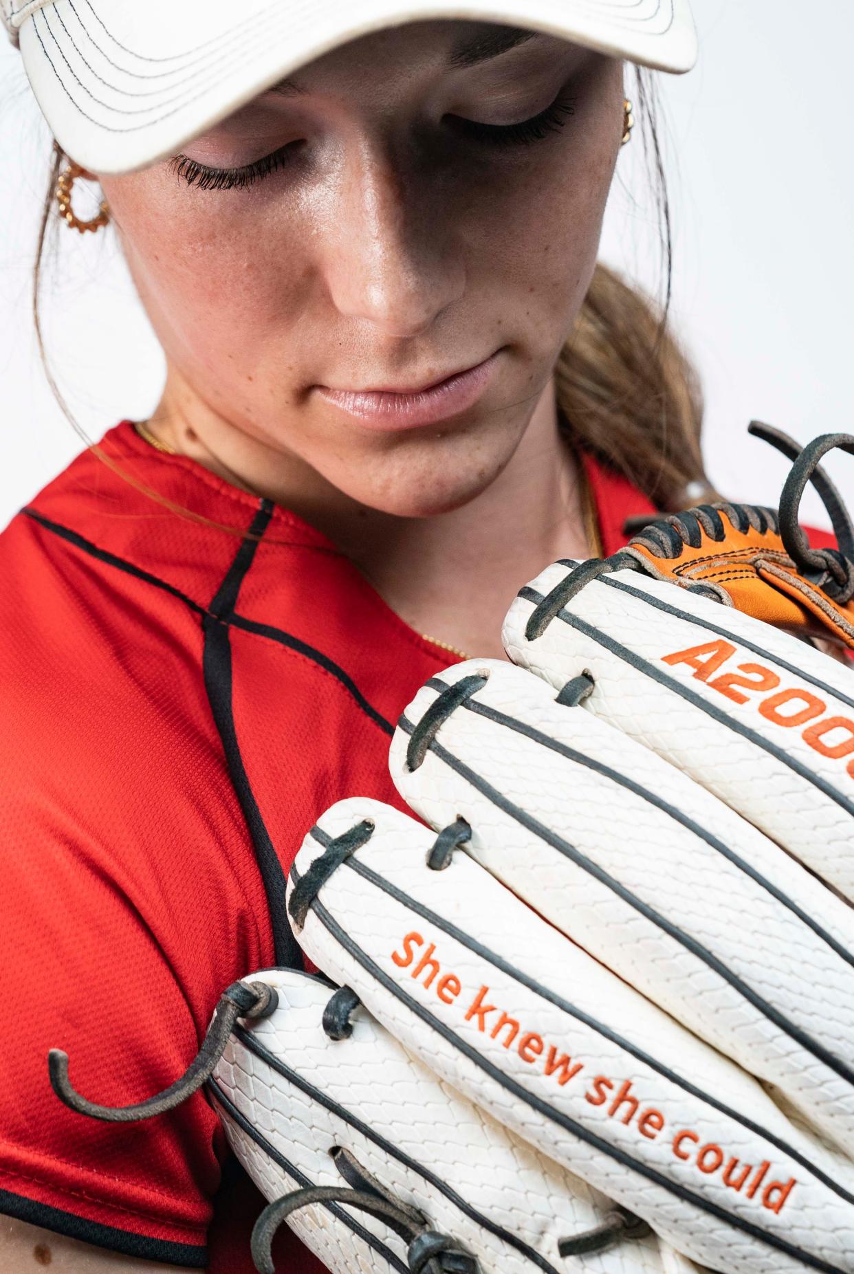 New Palestine's Allie Blum poses for a photo Tuesday, March 5, 2024, at the Indianapolis Star.