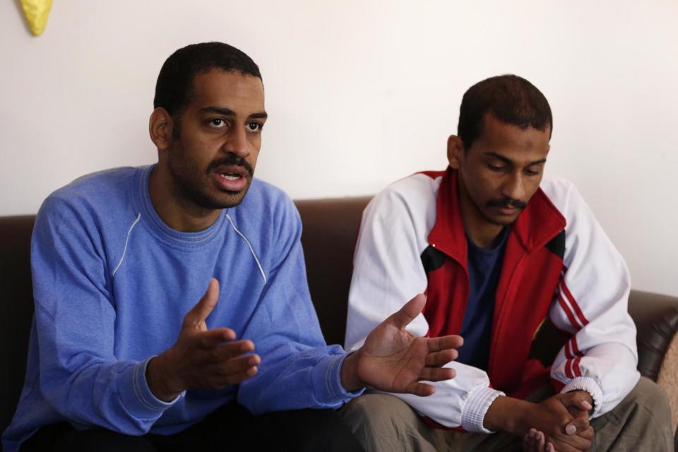 Alexanda Amon Kotey, left, and El Shafee Elsheikh, were allegedly among four British jihadis: AP