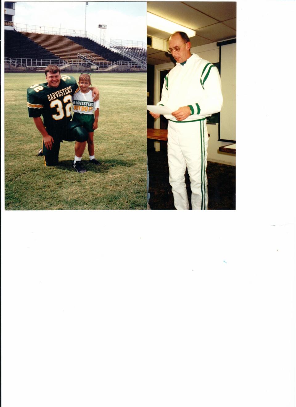 Zach Thomas (left) during his days at Pampa High School with a young fan.
